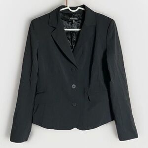 Eileen Fisher Sz 4 Black Blazer Button Lined Career Professional Workwear